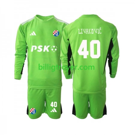 Billige Fotballdrakter Dinamo Zagreb Livakovic 40 Keeper Barn Hjemmedraktsett 2023/24 Langermet